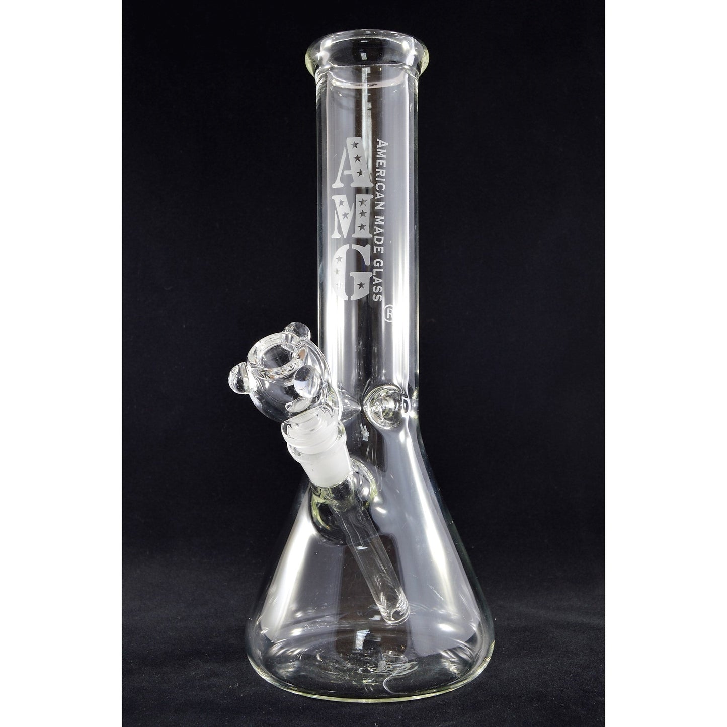 AMG Glass Tall 12 inch Clear Beaker Base Glass Bong Water Pipe