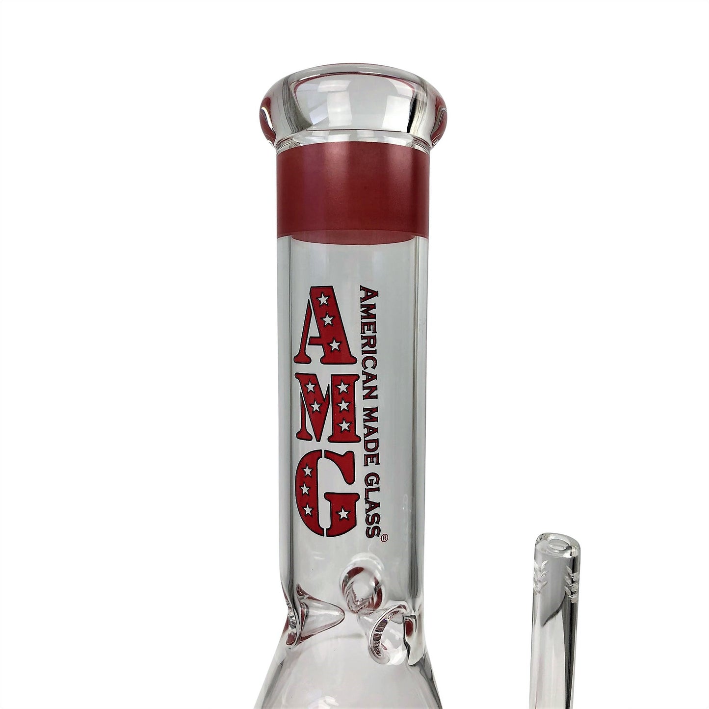 AMG Glass 12 inch Red Beaker Base Glass Bong