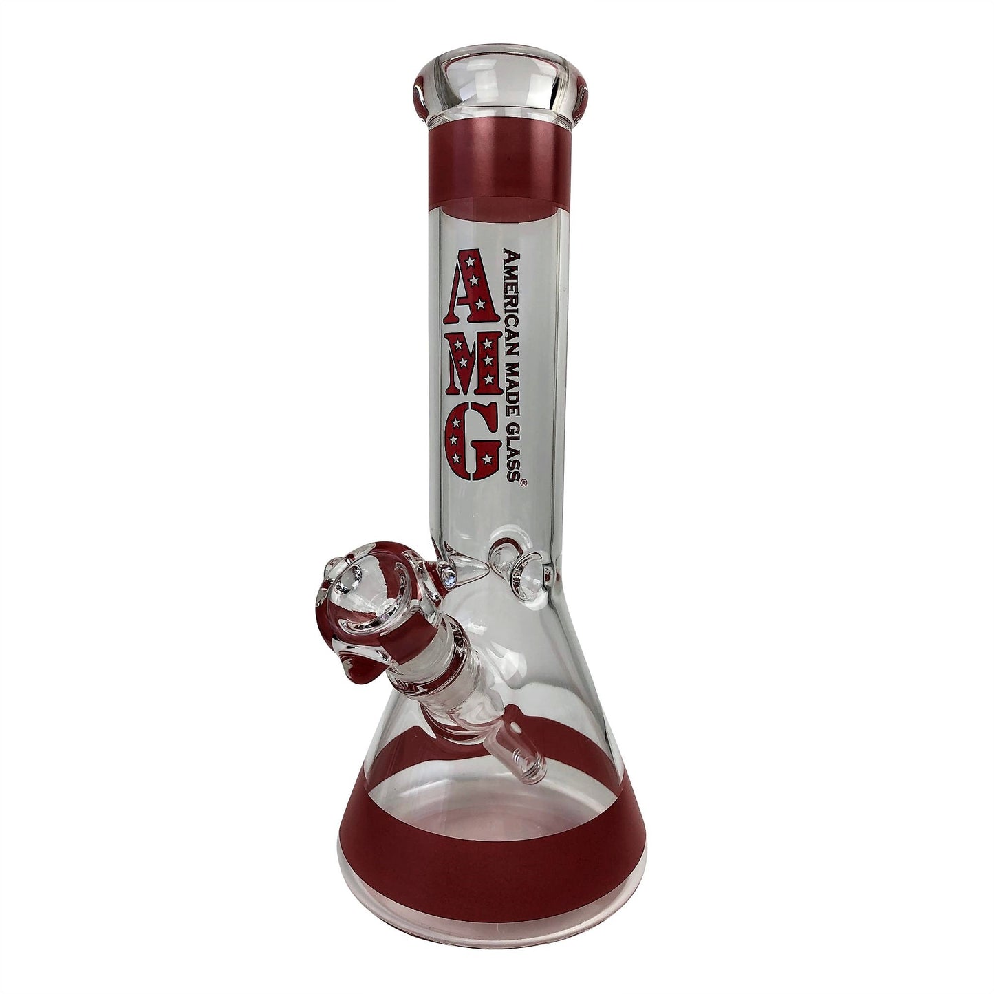 AMG Glass 12 inch Red Beaker Base Glass Bong