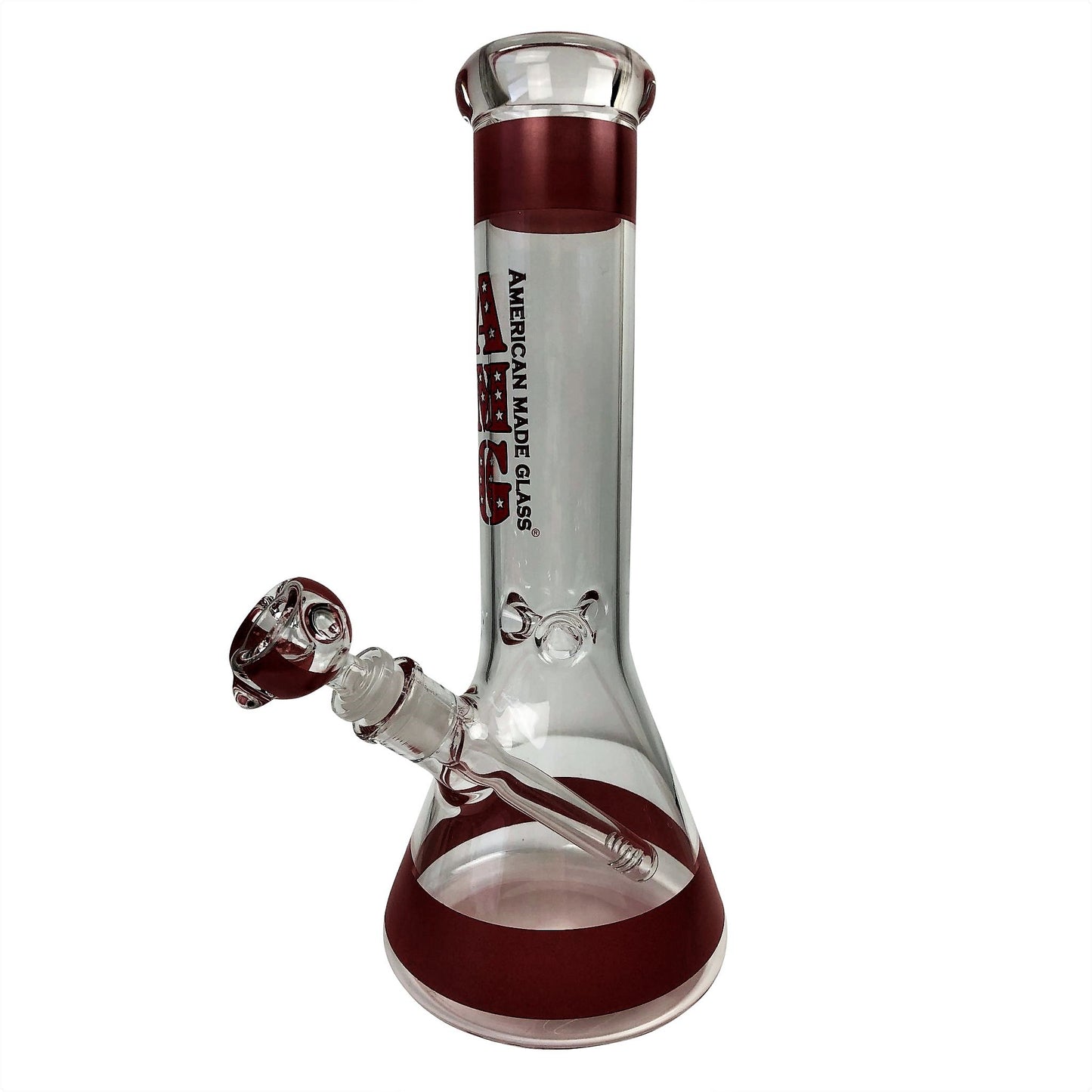 AMG Glass 12 inch Red Beaker Base Glass Bong