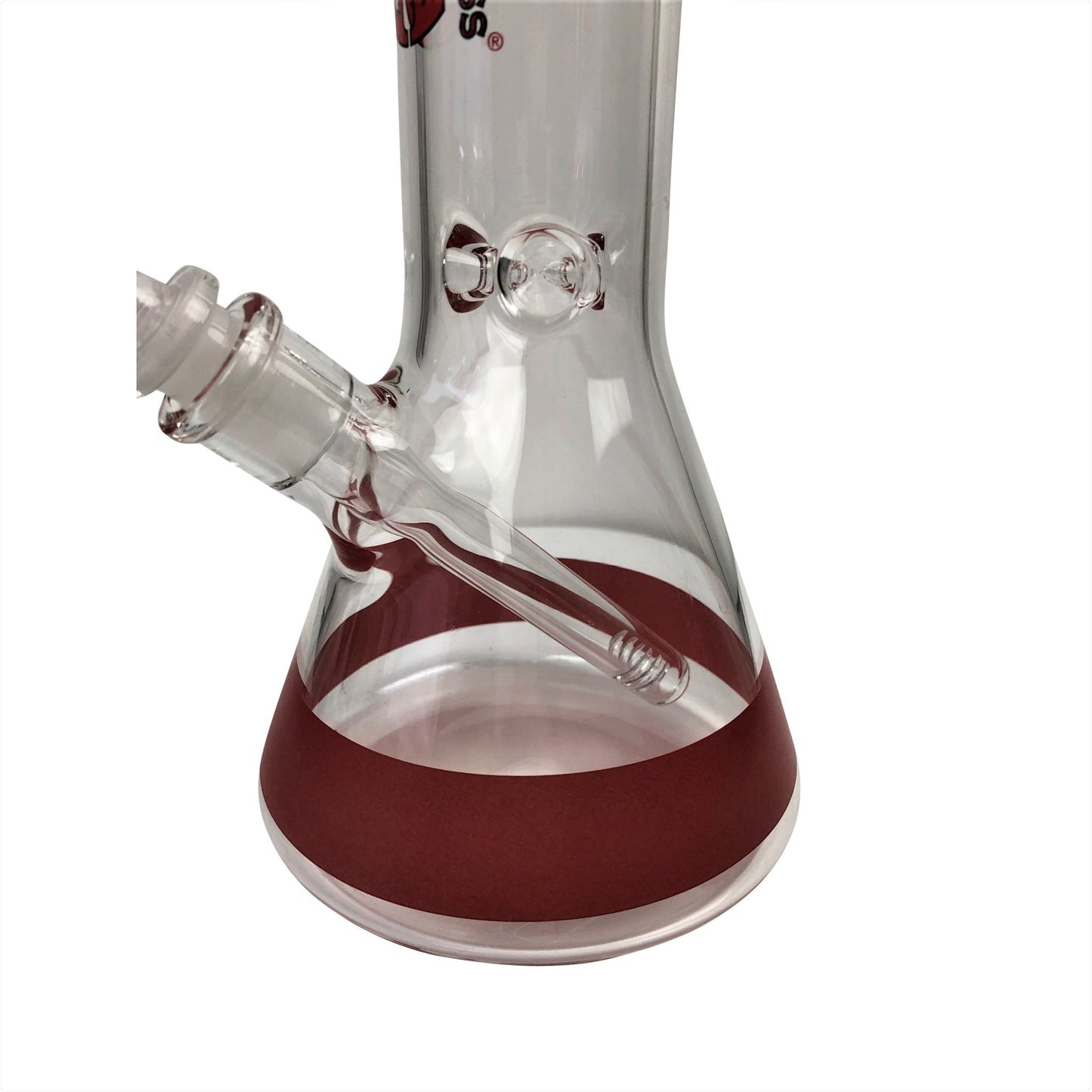 AMG Glass 12 inch Red Beaker Base Glass Bong