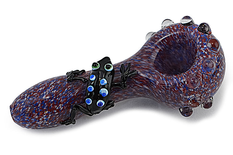 Pipa de cristal con forma de rana de colores