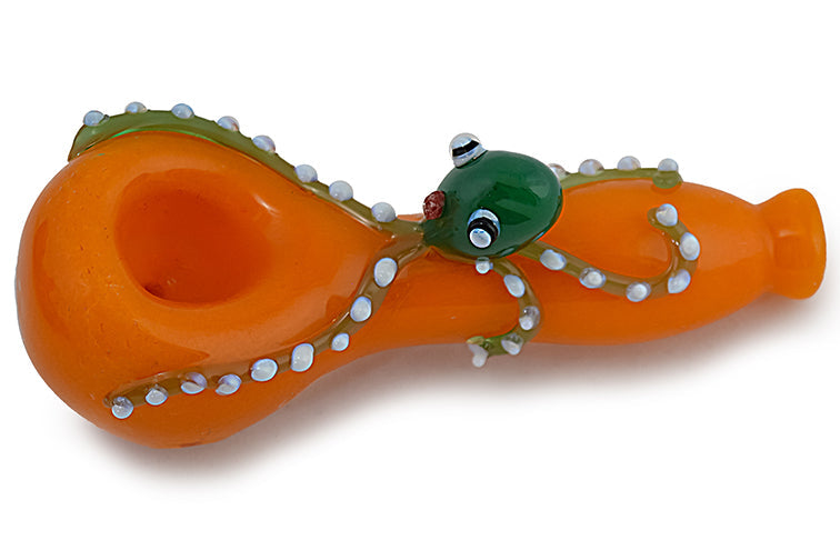 Pipa de cristal con forma de pulpo de colores