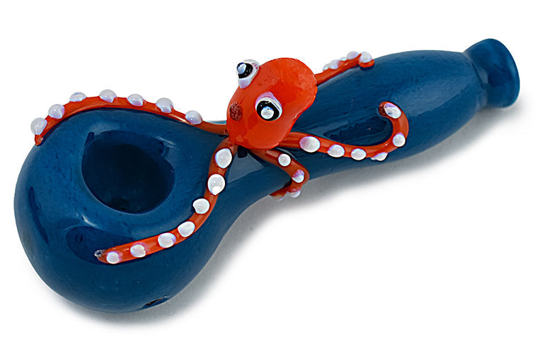 Pipa de cristal con forma de pulpo de colores