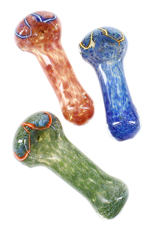 Pipa pequeña de vidrio ahumado plateado de 3" - P1436