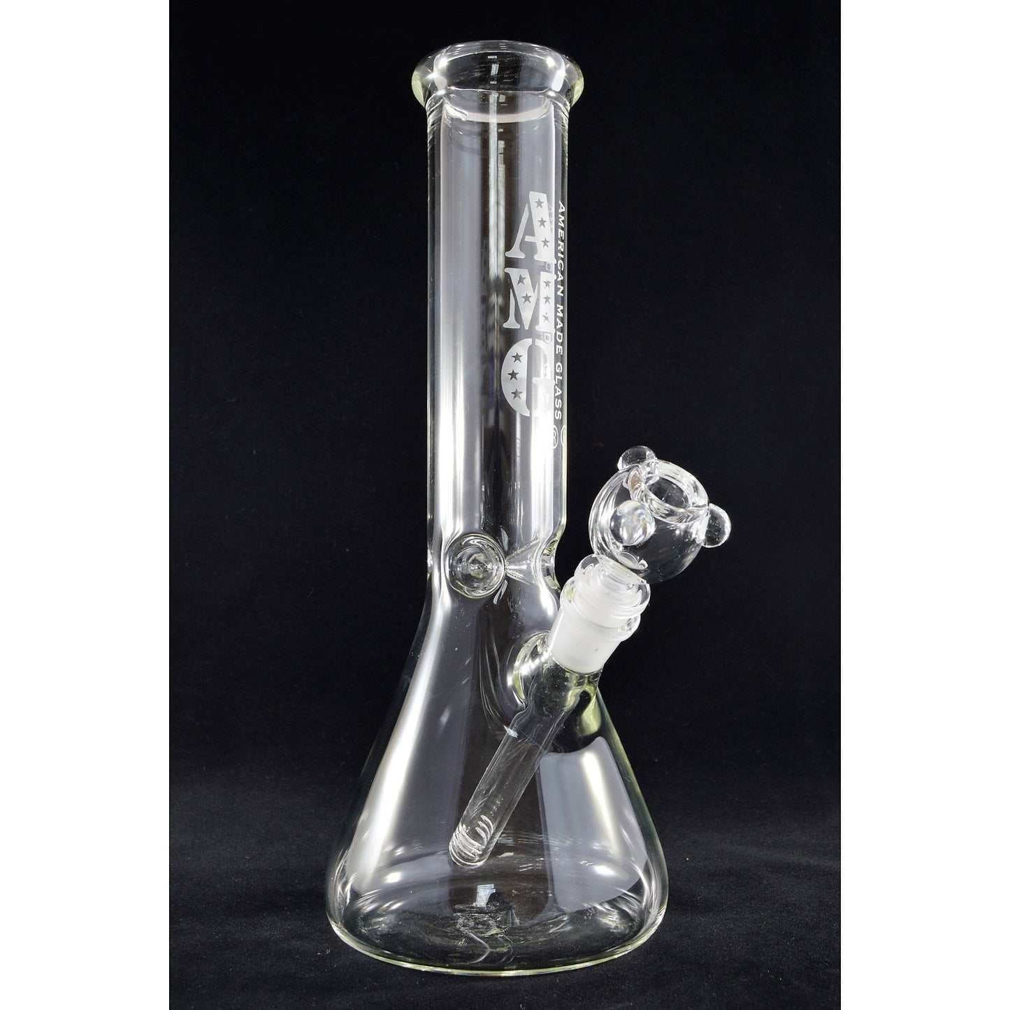 AMG Glass Tall 12 inch Clear Beaker Base Glass Bong Water Pipe