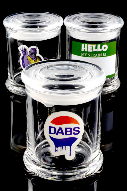 (Mix) Large Glass Jar with Decal