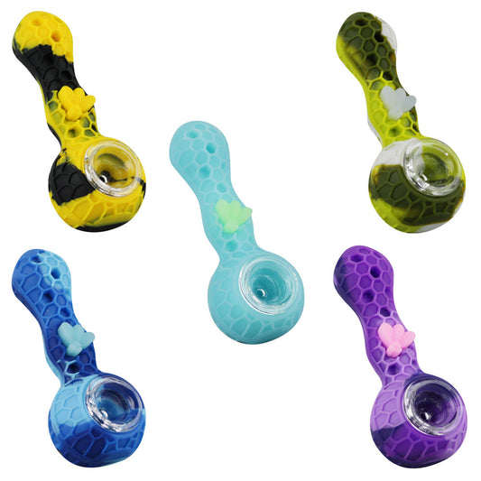 Pipa de silicona con forma de abeja
