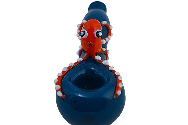 Pipa de cristal con forma de pulpo de colores