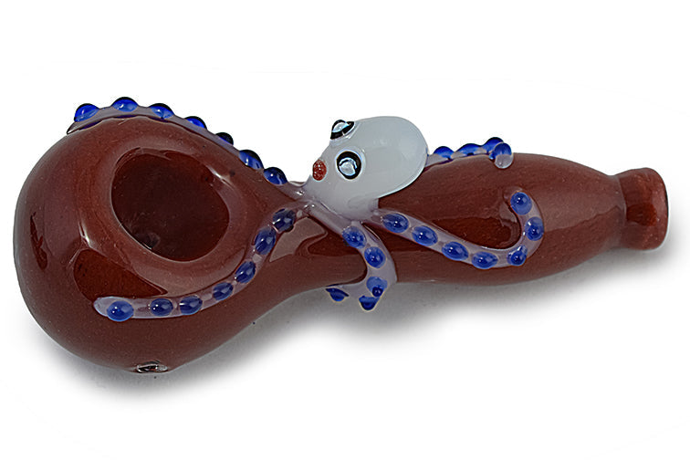 Pipa de cristal con forma de pulpo de colores